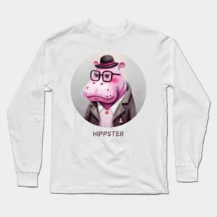 Hippster Hippo Hipster Long Sleeve T-Shirt